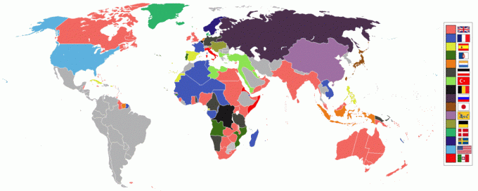 Mapa světových říší v roce 1898