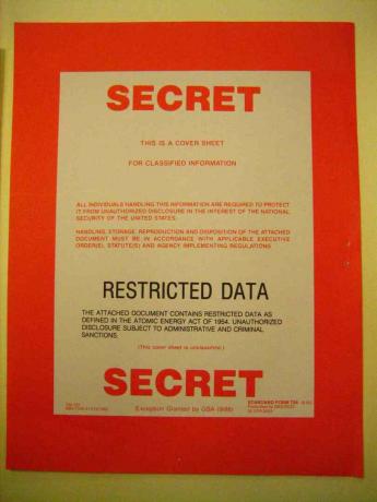 Krycí list „Tajná data s omezeným přístupem“.