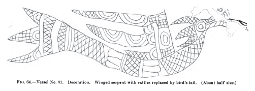 Verze podvodního panteru na misce Mississippian z Moundville