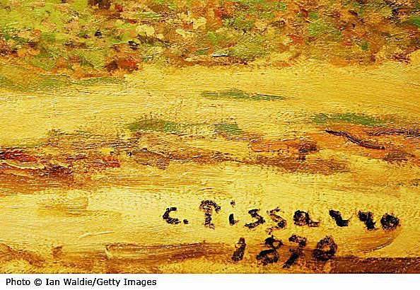 Podpis slavné impresionistické umělkyně Camille Pissarro