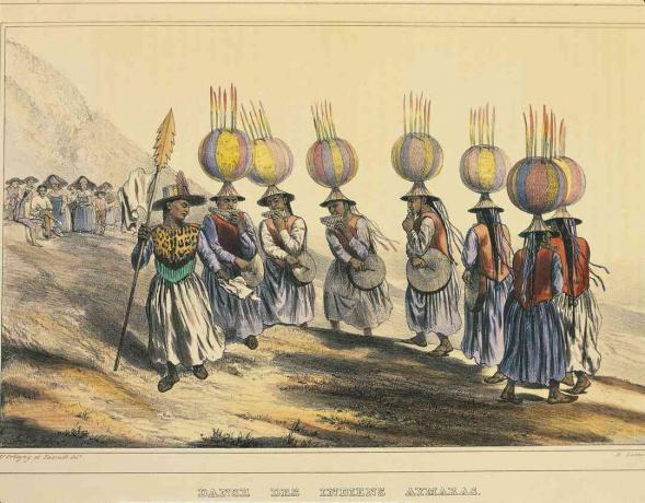 Indický tanec Aymara, Bolívie, 1833