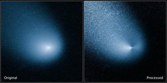 Kometa viděná Hubbleovým vesmírným dalekohledem