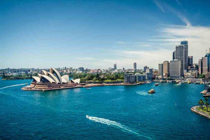 Pohled na Sydney Harbour, Austrálie