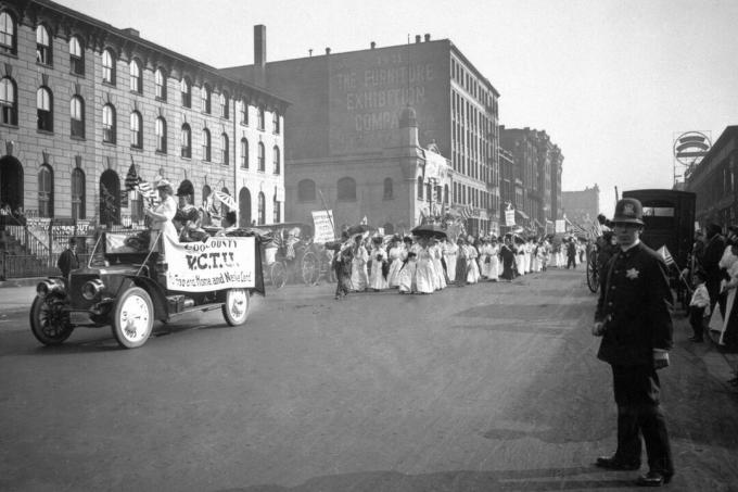 Fotografie přehlídky střídmosti, 1908, Chicago