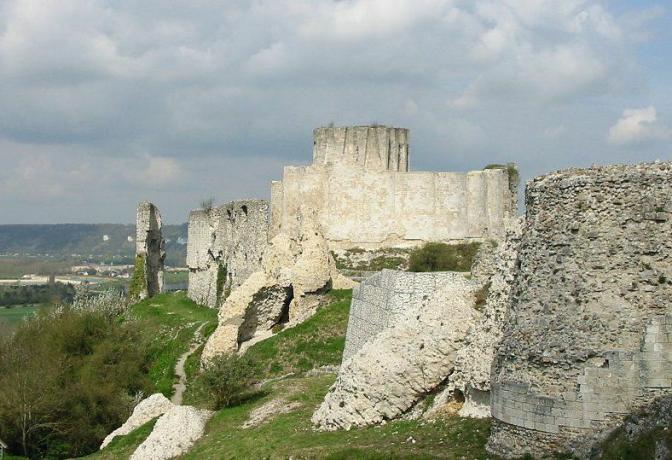 Chateau Gaillard v Normandii ve Francii