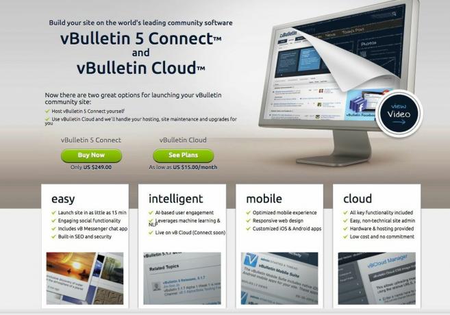 Screenshot softwaru vBulletin pro přidávání fór na web nebo blog