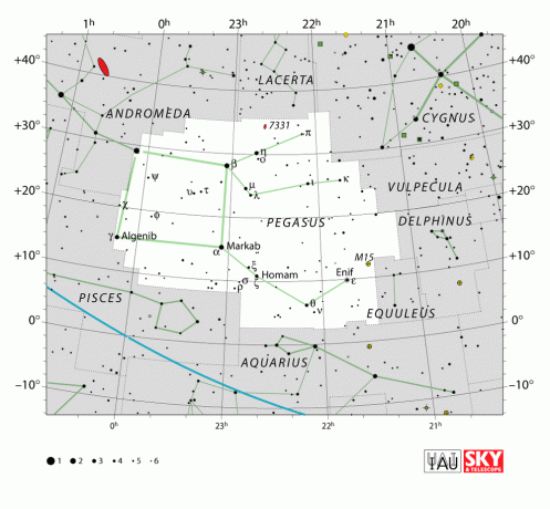 IAU diagram souhvězdí Pegasus.