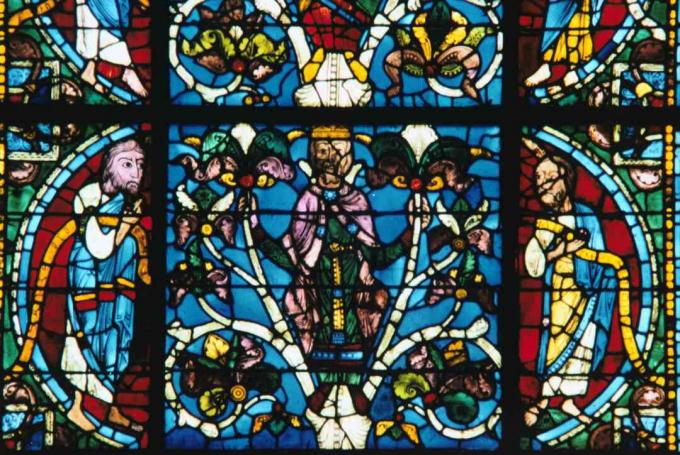 Detail stromu Jesse z katedrály Chartres, 1145–1155