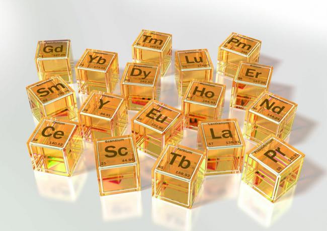 Yttrium je jedním z prvků vzácných zemin.