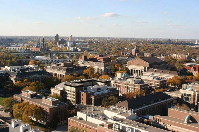 Areál University of Minnesota od East Bank.