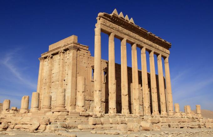 Chrám Baal (chrám Bel) ve starém římském městě Palmyra v Sýrii