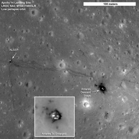 vizuální důkaz přistání Apolla 14