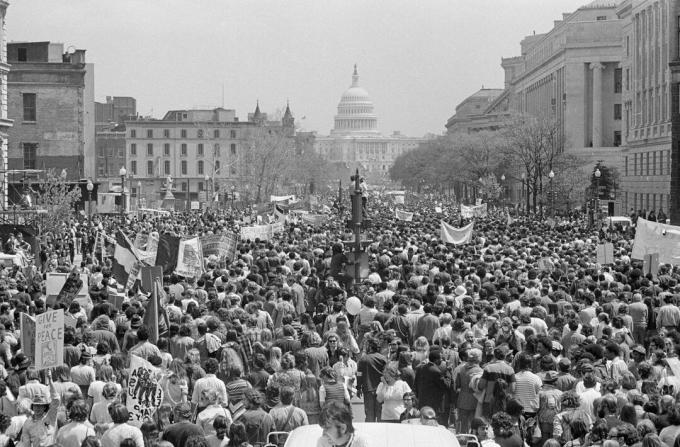 Fotografie z válečných protestů ve Vietnamu ve Washingtonu