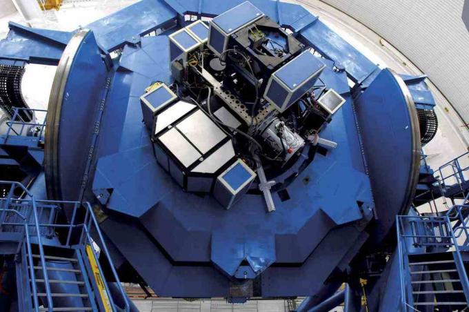 Mechanismus podpory přístrojů pro dalekohledy Gemini.