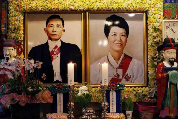 Prezident Park Chung-Hee a jeho manželka Yuk Young-Soo
