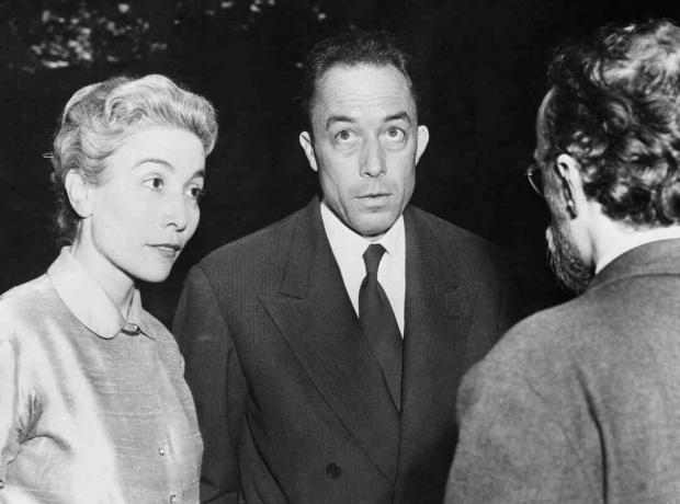 Vítěz Nobelovy ceny Albert Camus a jeho manželka