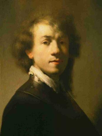 Portrét Rembrandta s kovovým gorgetem