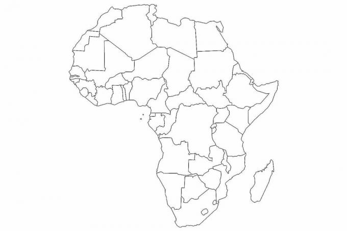 Prázdná mapa Afriky