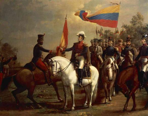 Simon Bolivar během latinskoamerických válek nezávislosti