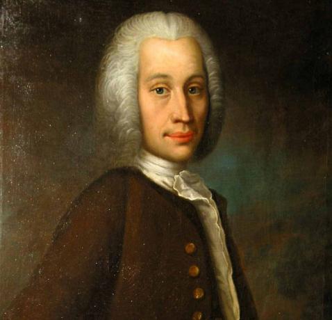 Anders Celsius portrét v plné barvě.