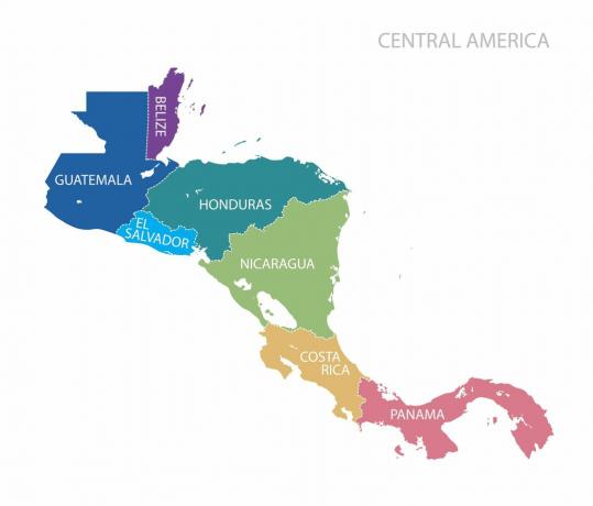 Mapa Střední Ameriky