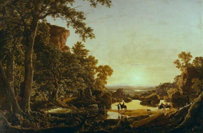 Frederic Edwin Church houpačka party přicházející do Hartfordu